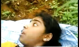 Horny Indian couple fucking in be transferred to woods