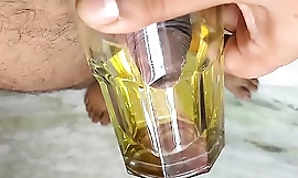 Desi Transeual Peing in Glass Indian Shemale