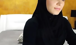 Arab hijab slattern strip  added to masturbation heavens cam