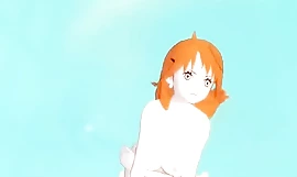 Nami dancing MMD one two shakes of a lamb's tail